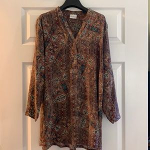 Silk patterned tunic